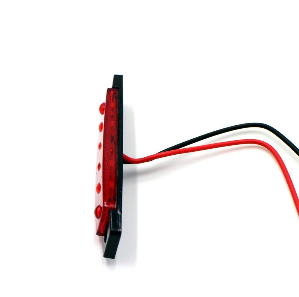 Tmh 20 Pcs 3.8'' Amber + Red Light 6Led Side Marker Lights, Trailer Marker Lights, Rear Side Marker Lamp For Truck Trailer Rv Bo