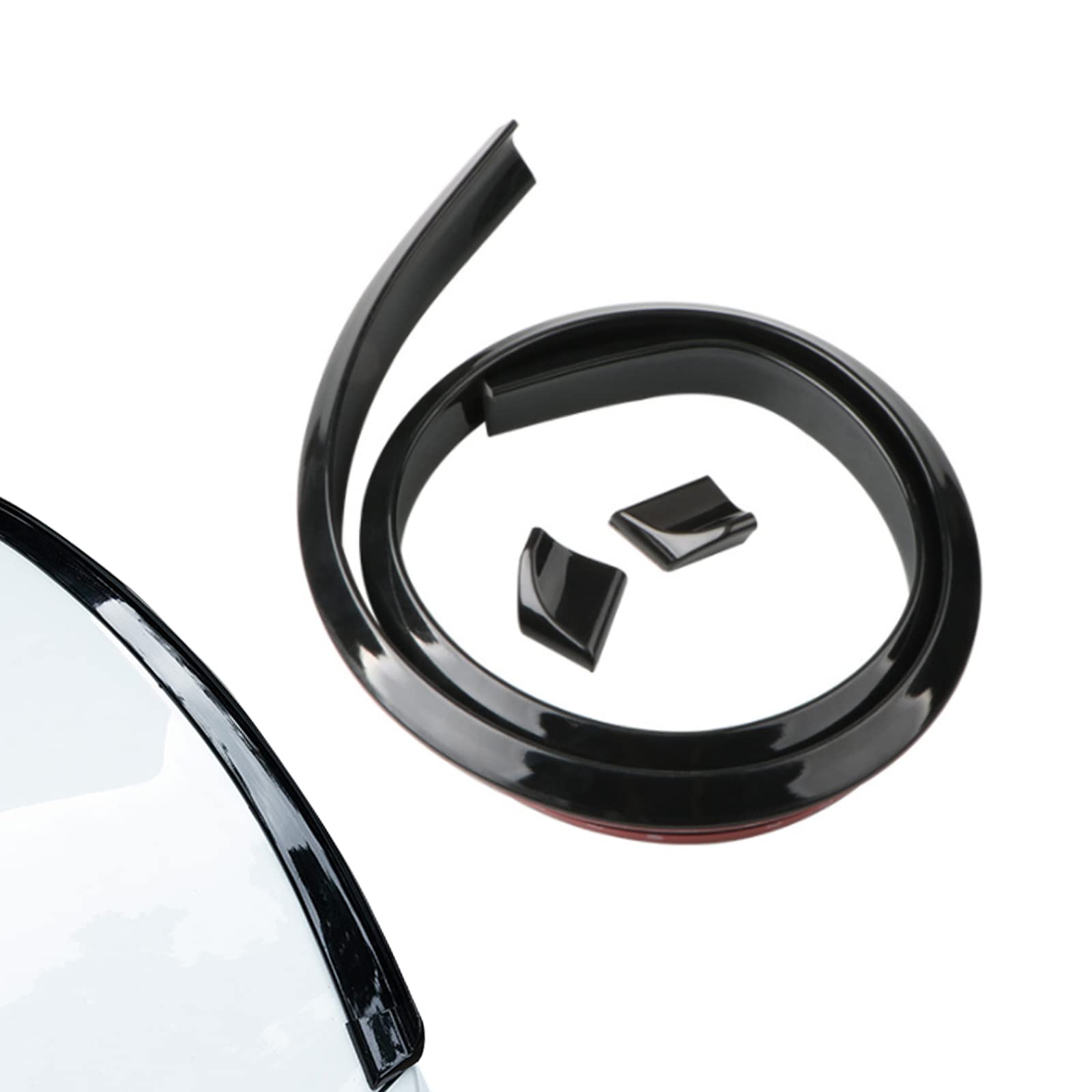 Miytsya Pack-1 Car Rear Spoiler, Universal 4.9Ft/1.5M Gloss Black Rubber Car Rear Spoiler Kit, Spoiler For Car Rear Window Fits 