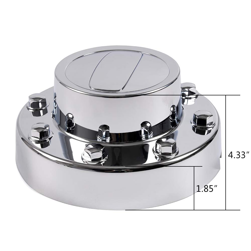 Pit66 Wheel Center Caps, Compatible With 11-16 Dodge Ram 3500 1-Ton Dually Alcoa Alloy Hub Caps 2 Rear Chrome