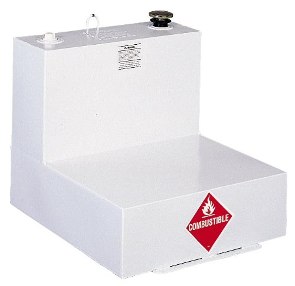 Delta 482000 51 Gallon White L-Shaped Steel Liquid Transfer Tank For Trucks