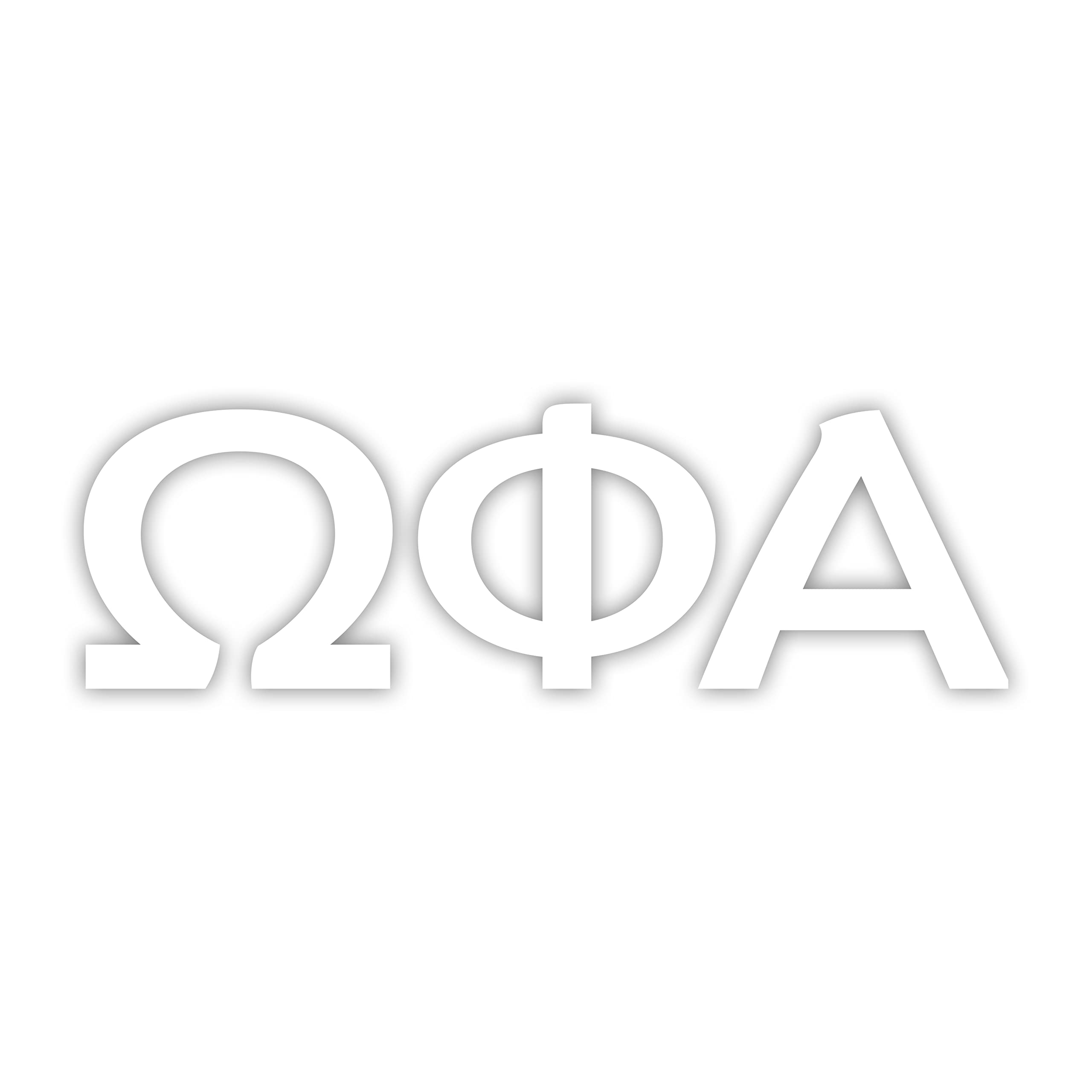 Pro-Graphx Omega Phi Alpha Greek Sorority Sticker Decal, 2.5 Inches Tall, White