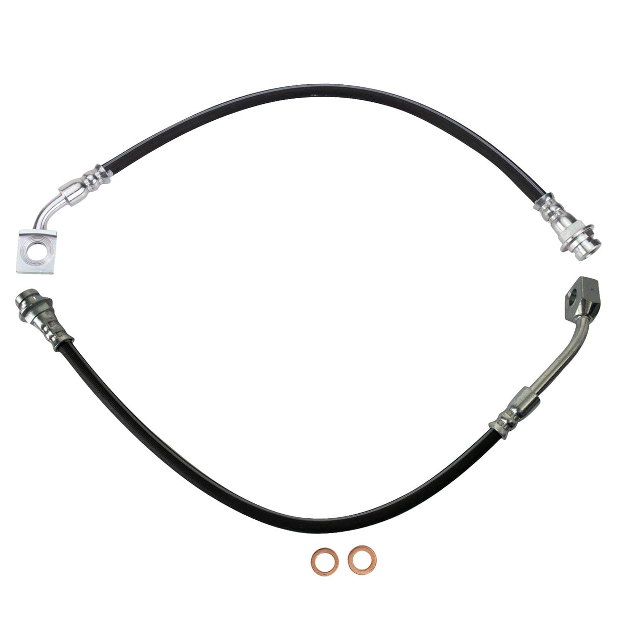 Trq Front Brake Hose Set Compatible With 07-17 Buick Enclave Chevrolet Traverse Acadia Outlook