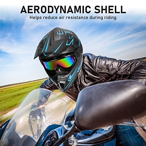 Yesmotor Youth Kids Motocross Helmet Full Face Motorcycle Dirt Bike Off-Road Mountain Bike Bmx Mx Atv Helmet- Dot Approved With(Gloves Goggles Mask) 4Pcs Set (Green,M)