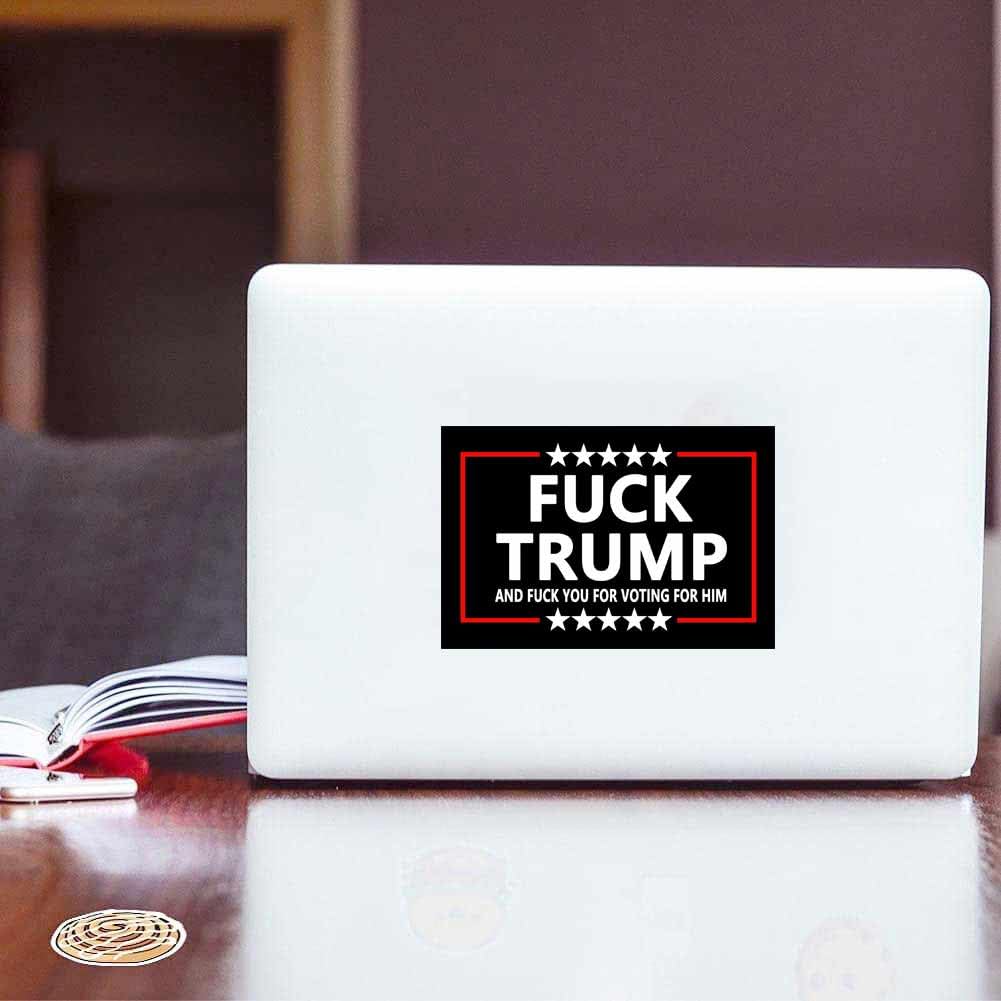 10 Pack Fuck Trump And Fuck You For Voting For Him Anti Trump Stickers Laptop Bumper Decal Window Waterproof Car Stickers