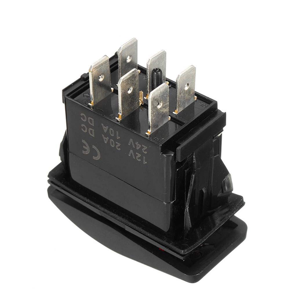 Etopar 3 X Momentary Heavy Duty Car Rocker Switch Dash Dashboard Dual (On) Off (On) 6Pin Dpdt Toggle Switch Waterproof 12V 20A 24V 10A