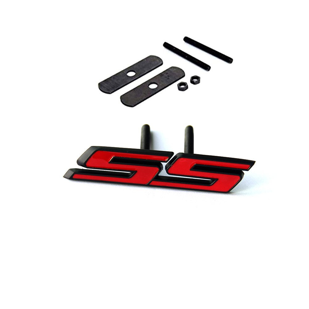 1Pc Oem Black Grille Ss Emblem 3D Badge Compatible With Camaro Ss Z71 1Le Flat Matte Red