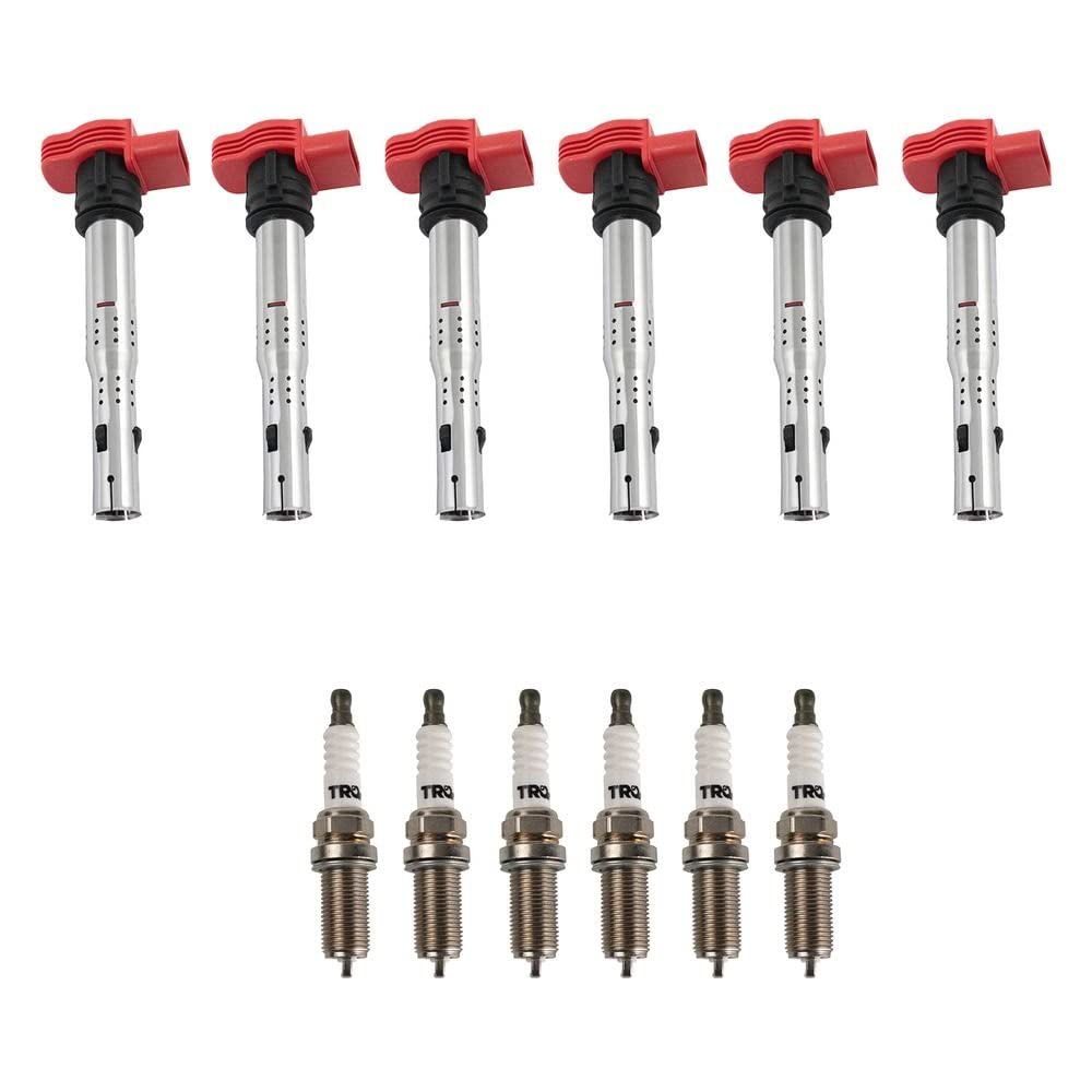Trq Ignition Kit Ignition Coil Spark Plugs Compatible With 05-17 Audi