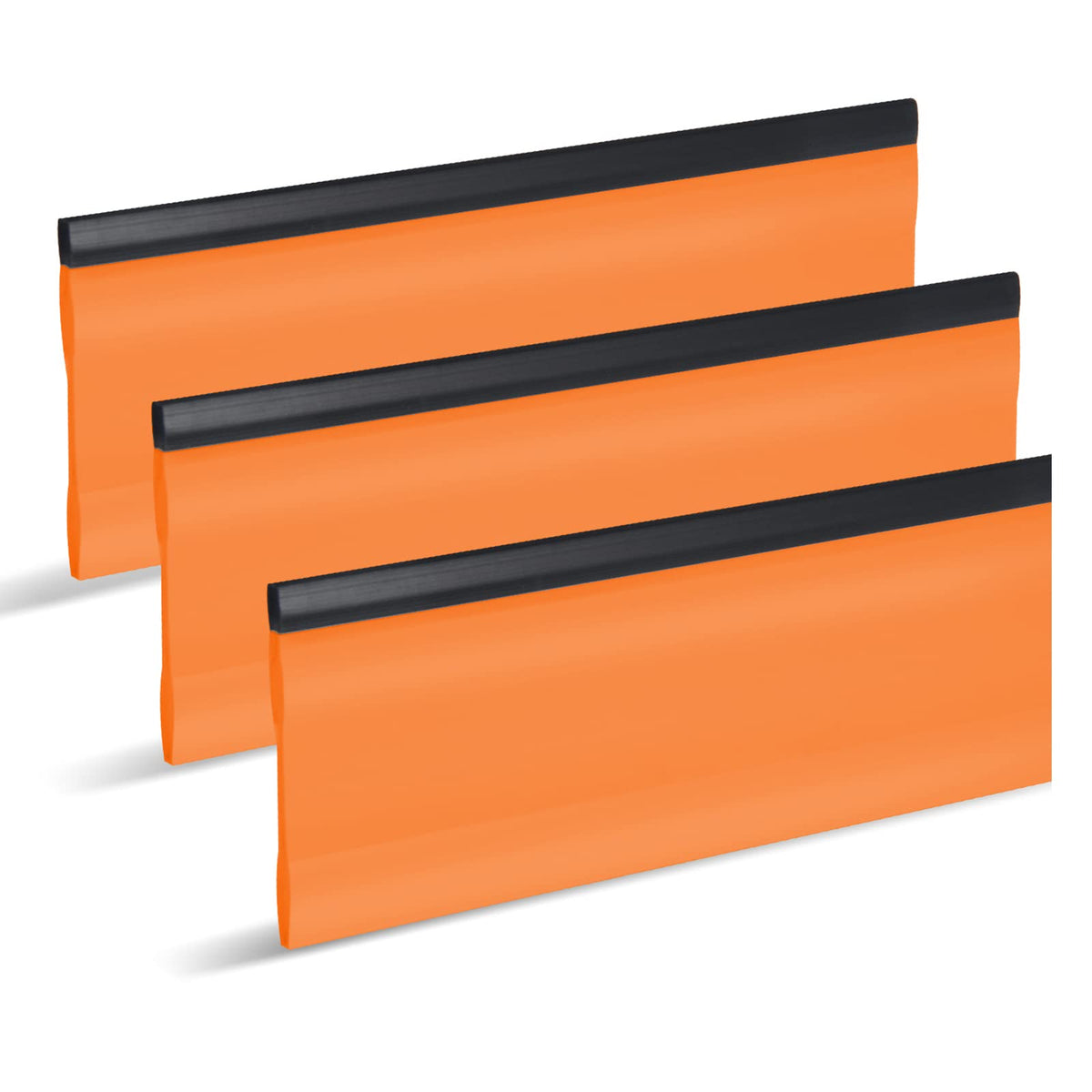 Foshio 6 Inch Rubber Squeegee For Kitchens, Glass, Shower And Car Windows, Film Installation Vinyl Scraper Tint Squeegee, Windshield Glass Cleaning Tool, Pack Of 3 (Orange)