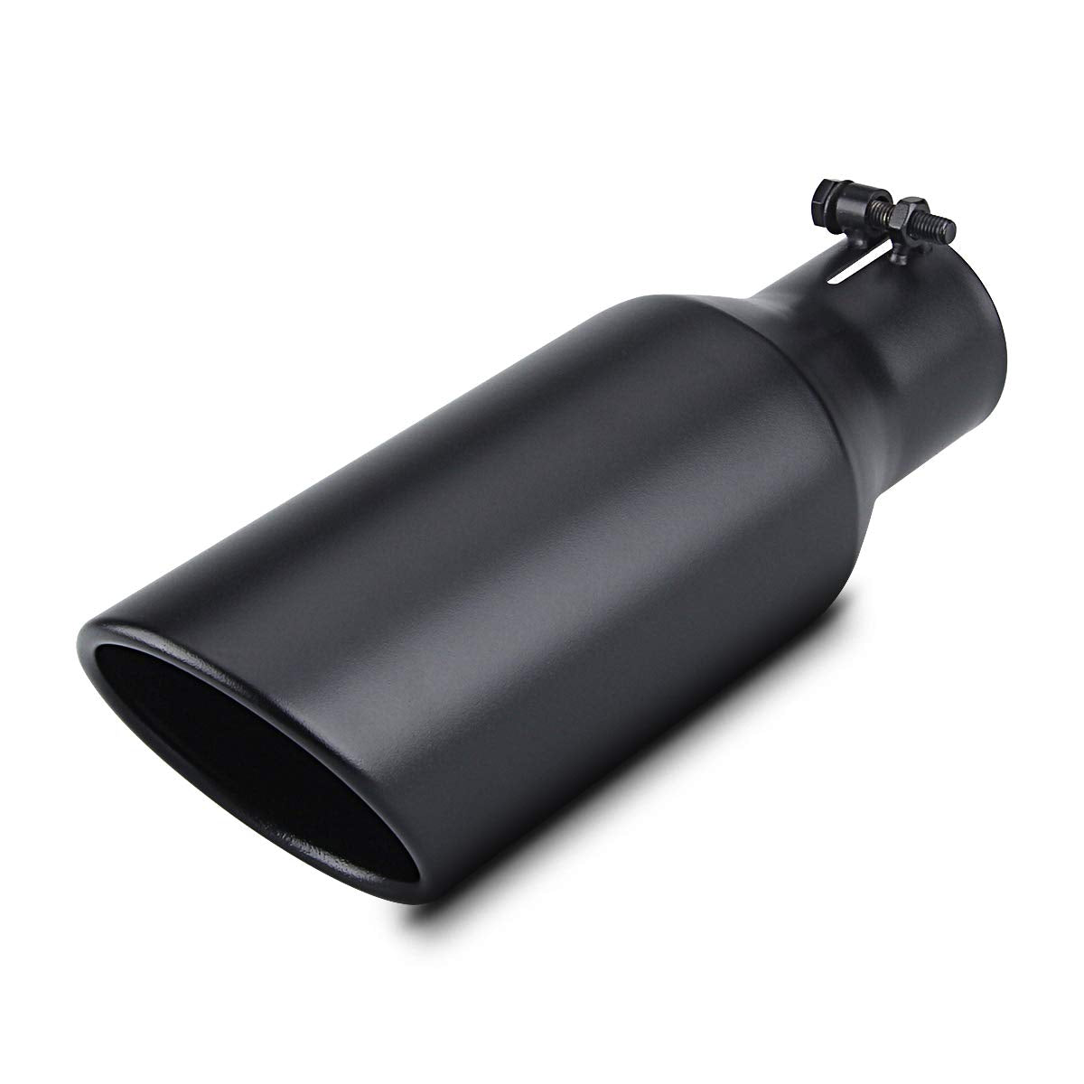 Lcgp 2.5 Inch Inlet Exhaust Tip 2.5' X 4' X 12' Black Exhaust Tailpipe With Blot-On Design, Universal For Car