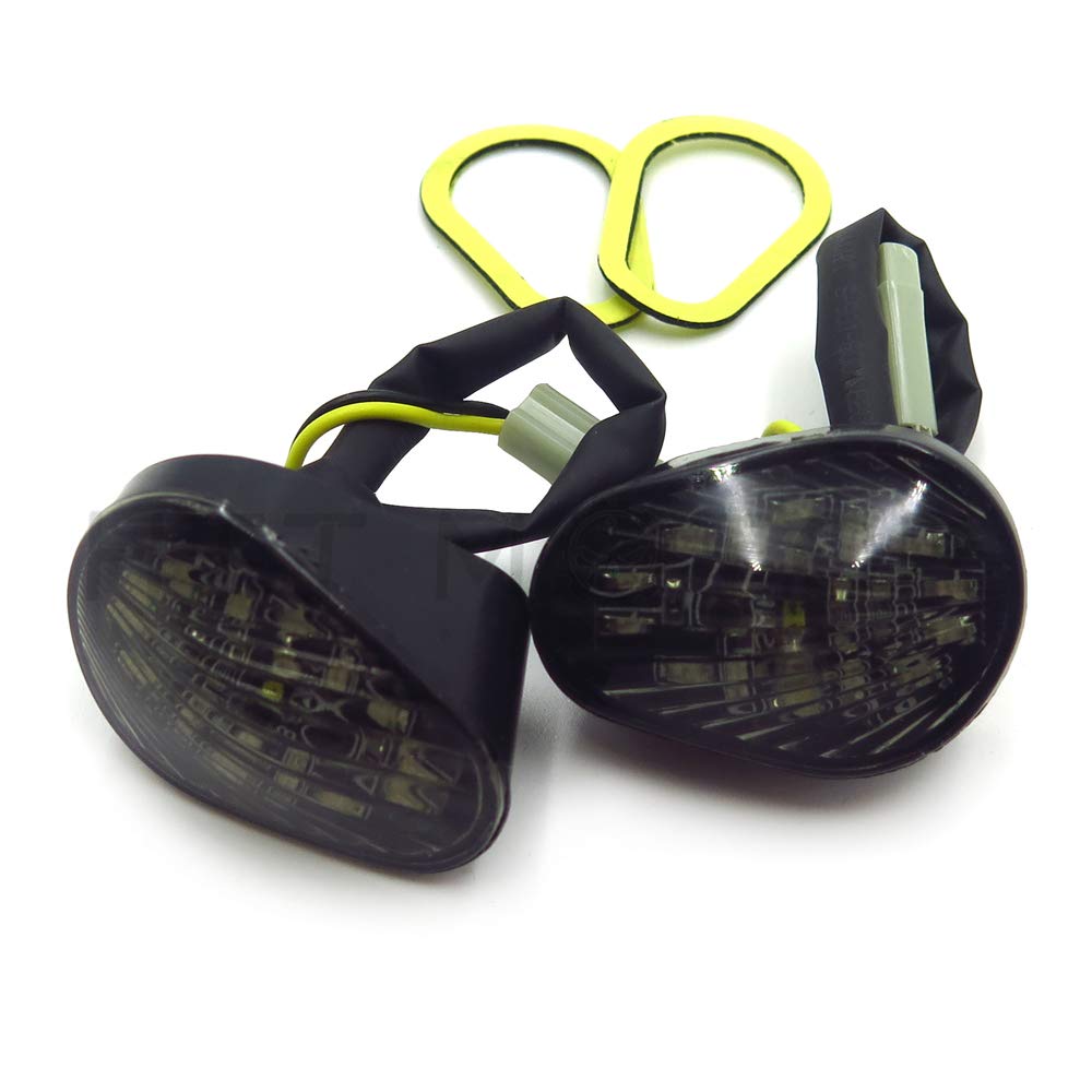Httmt Mt224-004-Sk Smoke Led Flush Mount Turn Signal Compatible With Yzfr6 2003-2005 R6S 2006-2007