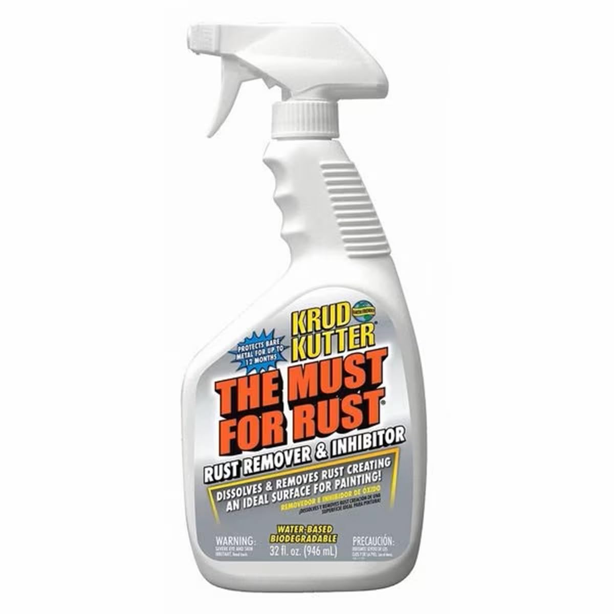 Krud Kutter Rust Remover & Inhibitor, 32 Oz Bottle, Pack of 6 - Effective Rust Treatment Solution, No Color