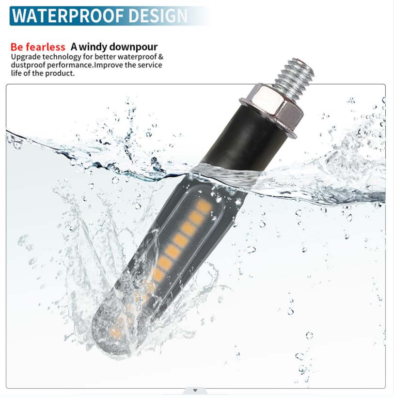 Blyilyb Motorcycle Blinkers Indicator Sequential Turn Signal Amber Led Lamp (Pack Of 2)