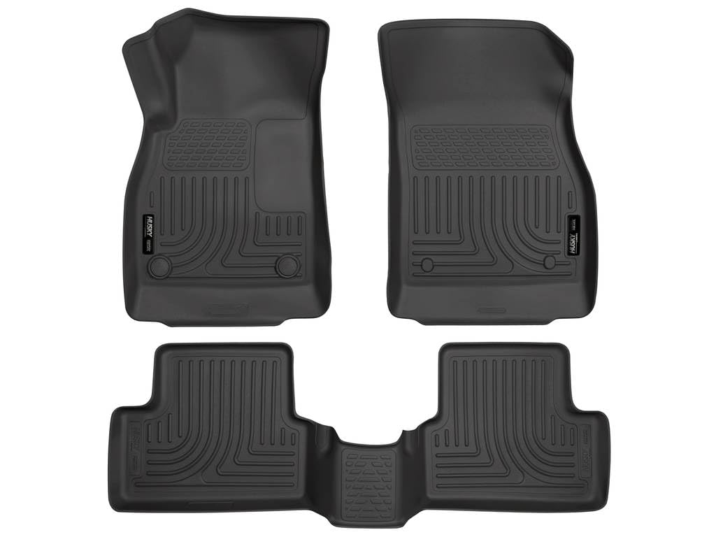 Husky Liners Weatherbeater Floor Mats | Fits 2011-2015 Chevrolet Cruze; 2016 Chevrolet Cruze Limited | Front & 2Nd Row, 3-Pc Black - 98161