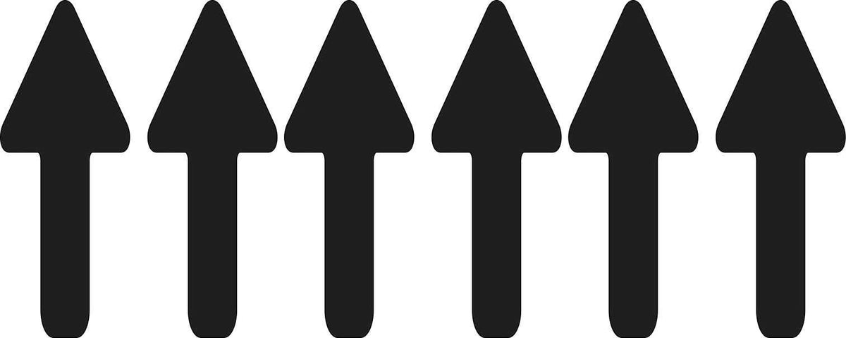 StickerTalk Arrow Vinyl Stickers, 1 Sheet of 6 Stickers, 0.75 inch by 2 inches Each