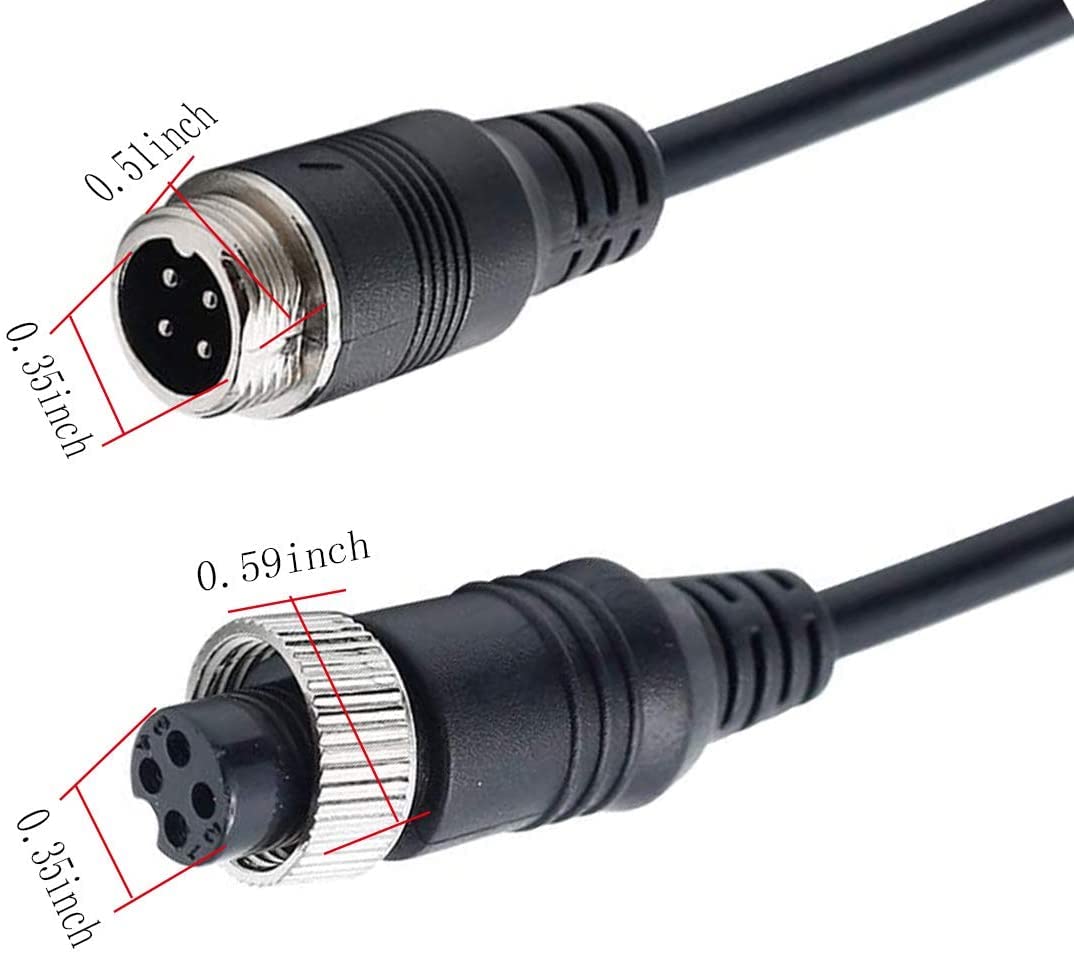 Pen 16Ft/5M Car 4Pin Aviation Video Extensioncable For, Cctv Rearview Camera Truck Trailer Camper Bus Motorhome Vehicle Backup M