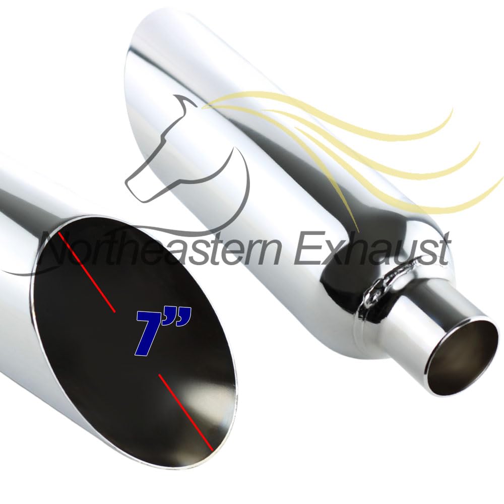 Northeastern Exhaust | Stainless Steel Exhaust Tip Universal Angle Cut 5 Inch Chrome Exhaust Tip (2.5' ID x 5' OD x 17' Long) | Automotive Replacement Part