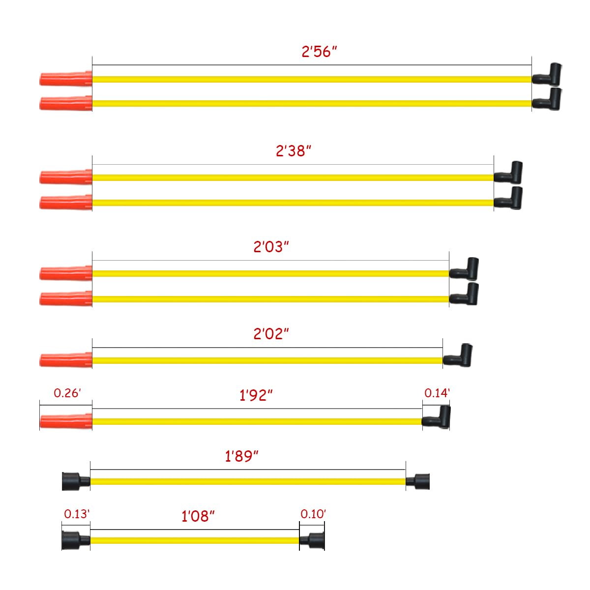Mas Premium Hei Ignition Distributor 65K Volt With Performance Spark Plug Wires & Free Pigtail Battery Wiring Harness Compatible With Sbf Ford Small Block 260 289 302 1030213 Pe330U(Red Racing Kit)