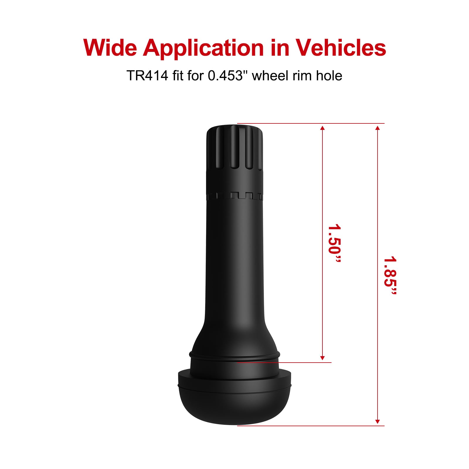 Sunsoul Tr414 Brass Stem Epdm Rubber Snap-In Tire Valve Stems For 0.453 Inch 11.5Mm Rim Holes, Pack Of 100Pcs Valves