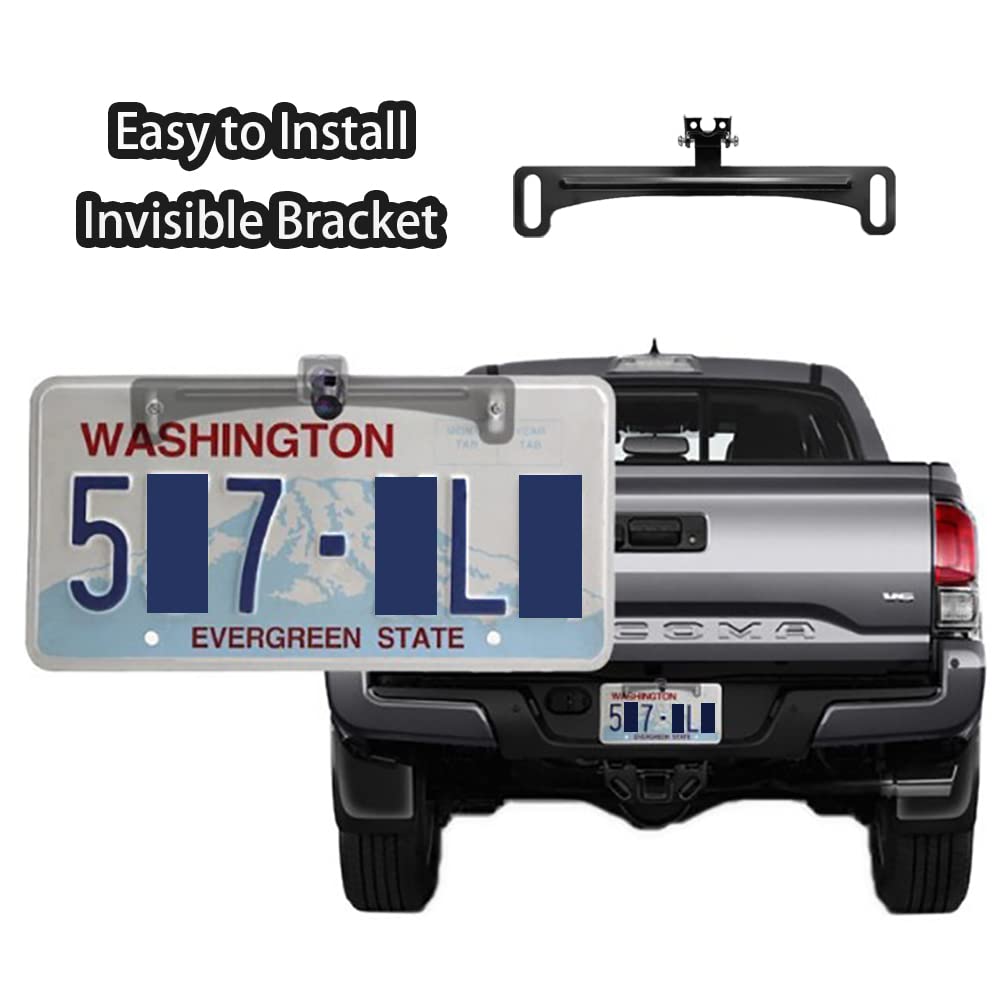 Arbutin Reverse Rear Camera License Plate Bracket Universal Car Dash Cam Mirror Camera Kit Rearview Camera Mount, Installation H