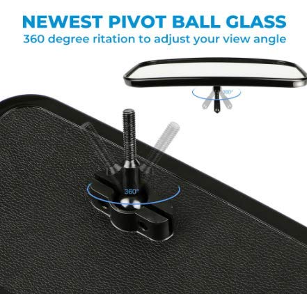 Deyeshiki Utv Rear View Mirror For 1.5' - 2' Roll Compatible With Shatter-Proof Tempered Glass Fits To Polaris Ranger, Rzr Can Am Commander, Maverick Yamaha Viking, Rhino, Honda, Gator Mirrors