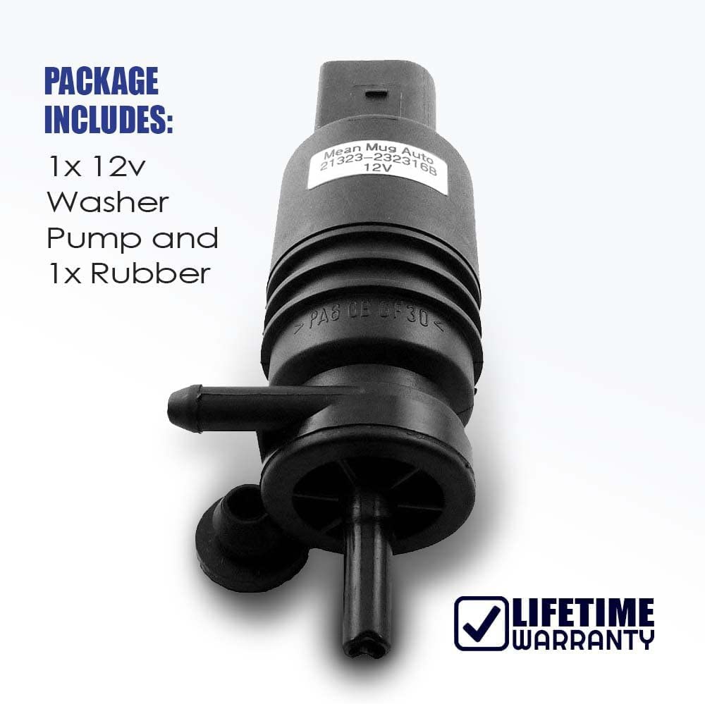 Mean Mug Auto 16212-21616A Windshield Washer Pump with Universal 5 Pcs Pry Tools Kit- Compatible with BMW, Audi, Mercedes-Benz - Replaces OEM #: 67128362154, 67128377612