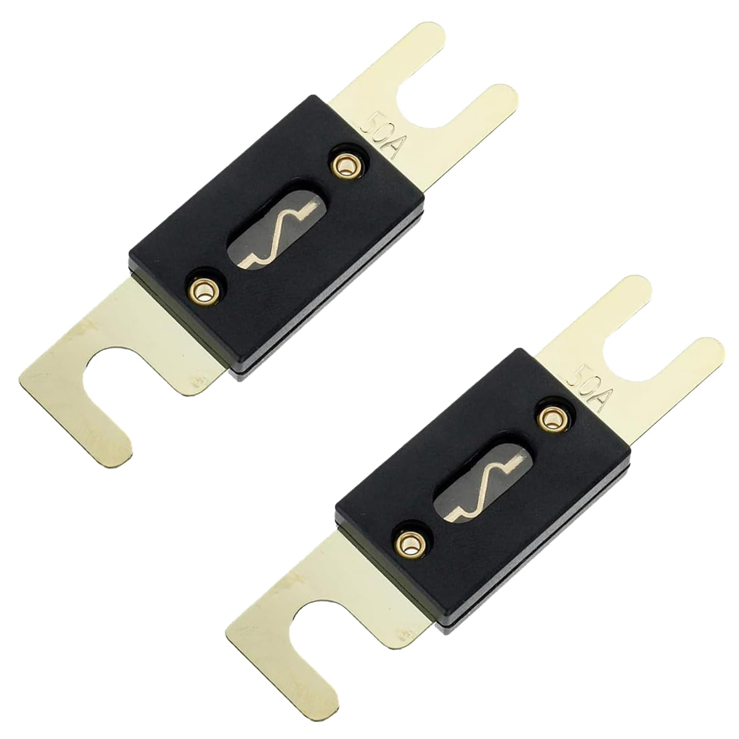 Bojack 0/2/4 Gauge Anl Fuse Holder And 50 Amp Fuses For 0-4 Gauge Automotive Fuse Block (Pack Of 2)
