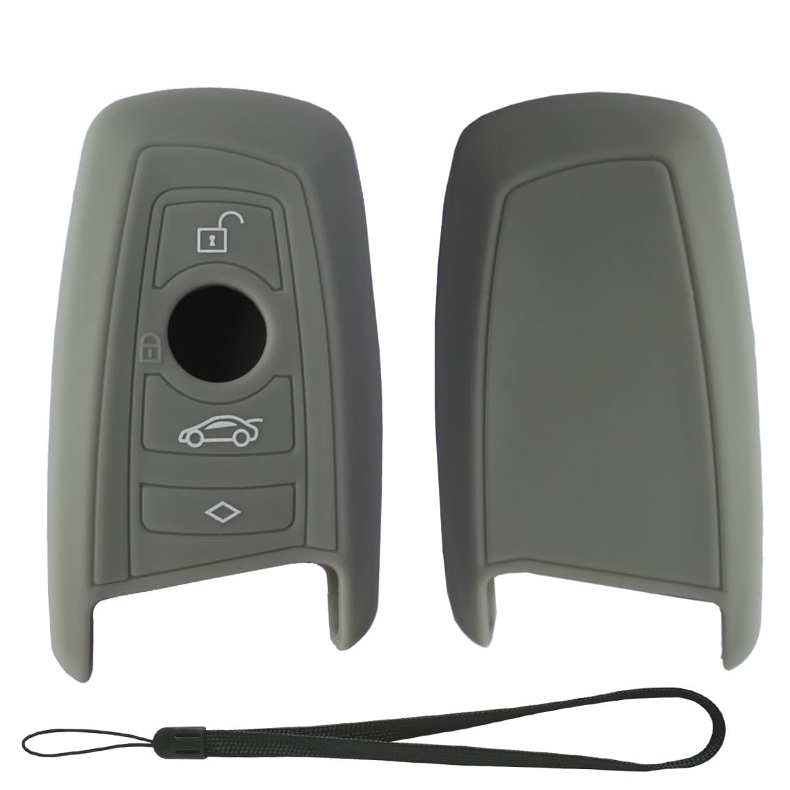 Velsman Compatible With Bmw Trapezoid Style Key Fob Silicone Case Cover Protector Holder And Wrist Strap - 3 Buttons - Please Do