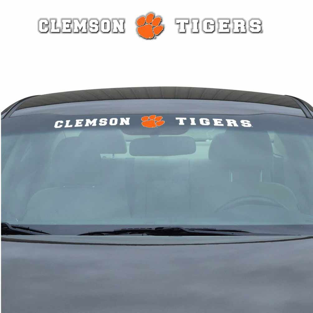 Fanmats 61500 Ncaa - Clemson Tigers Sun Stripe Windshield Decal 3.25 In. X 34 In. - Great Gift For Sports Fans - Works On Hard Surfaces - For Homes, Cars, Trucks, Suvs.