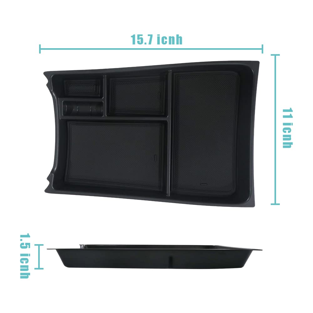 Bestevmod For Rivian R1T & Rivian R1S Lower Center Console Organizer Tray Interior Accessories Storage Box Abs Material With Pvc