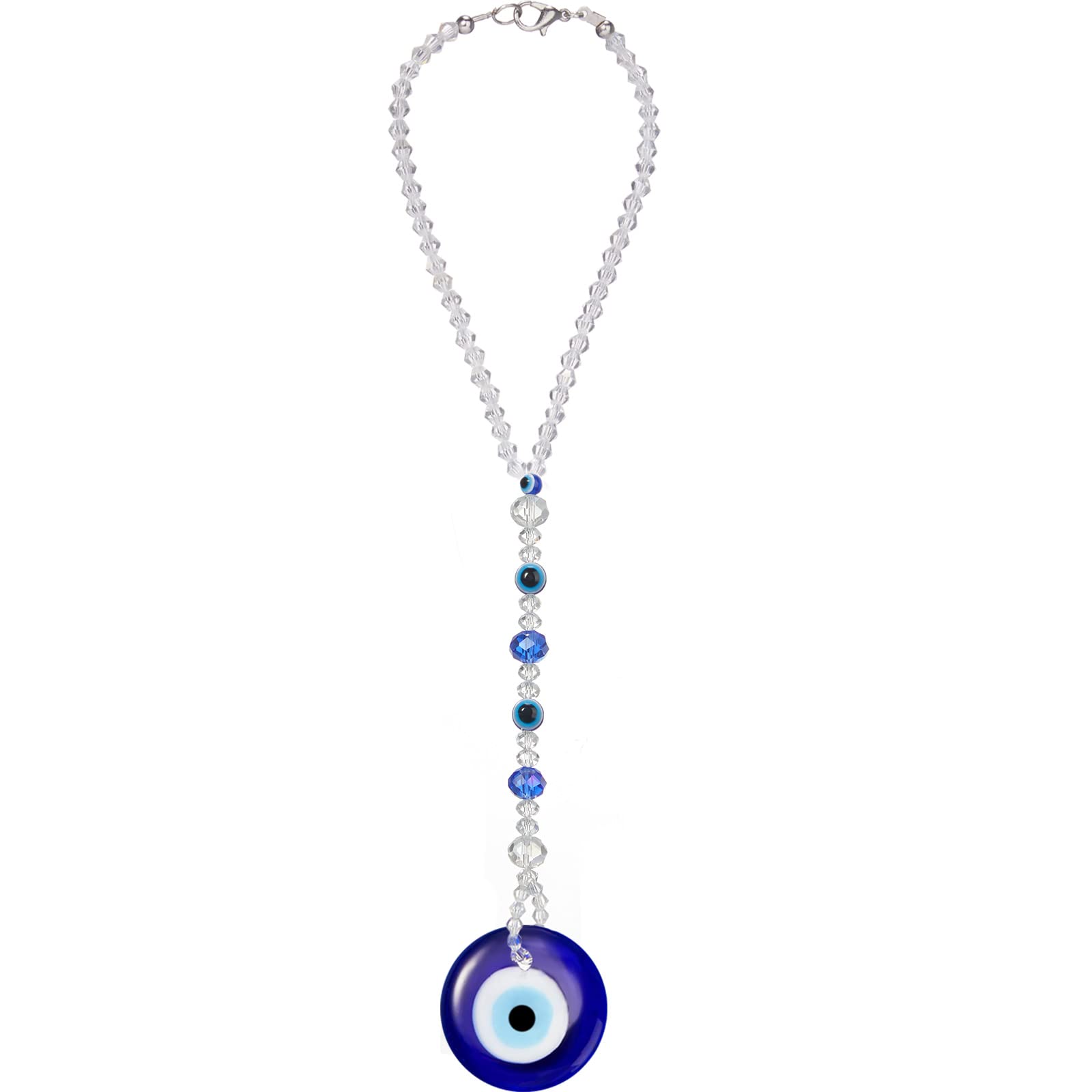 Evil Eye Car Hanging Ornament Evil Blue Eye Charms For Rear View Mirror Evil Eye Beaded Decor Evil Eye Car Accessories Evil Eye Window Pendent For Window Car Door Frame Balcony (Classic Style)