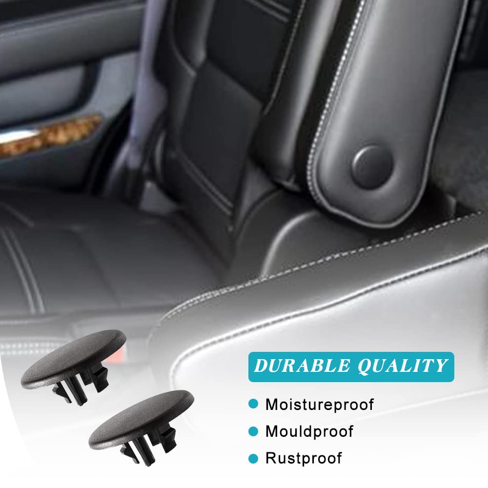 Yienakfun Armrest Cover Cap For 07-19 Chevy Tahoe Suburban Yukon Cadillac Escalade Seat Parts Replacement Oem Gm 15279690 Rear Bucket Seats Arm Rest Handle Trim Bolt Vehicle Accessories (Black)