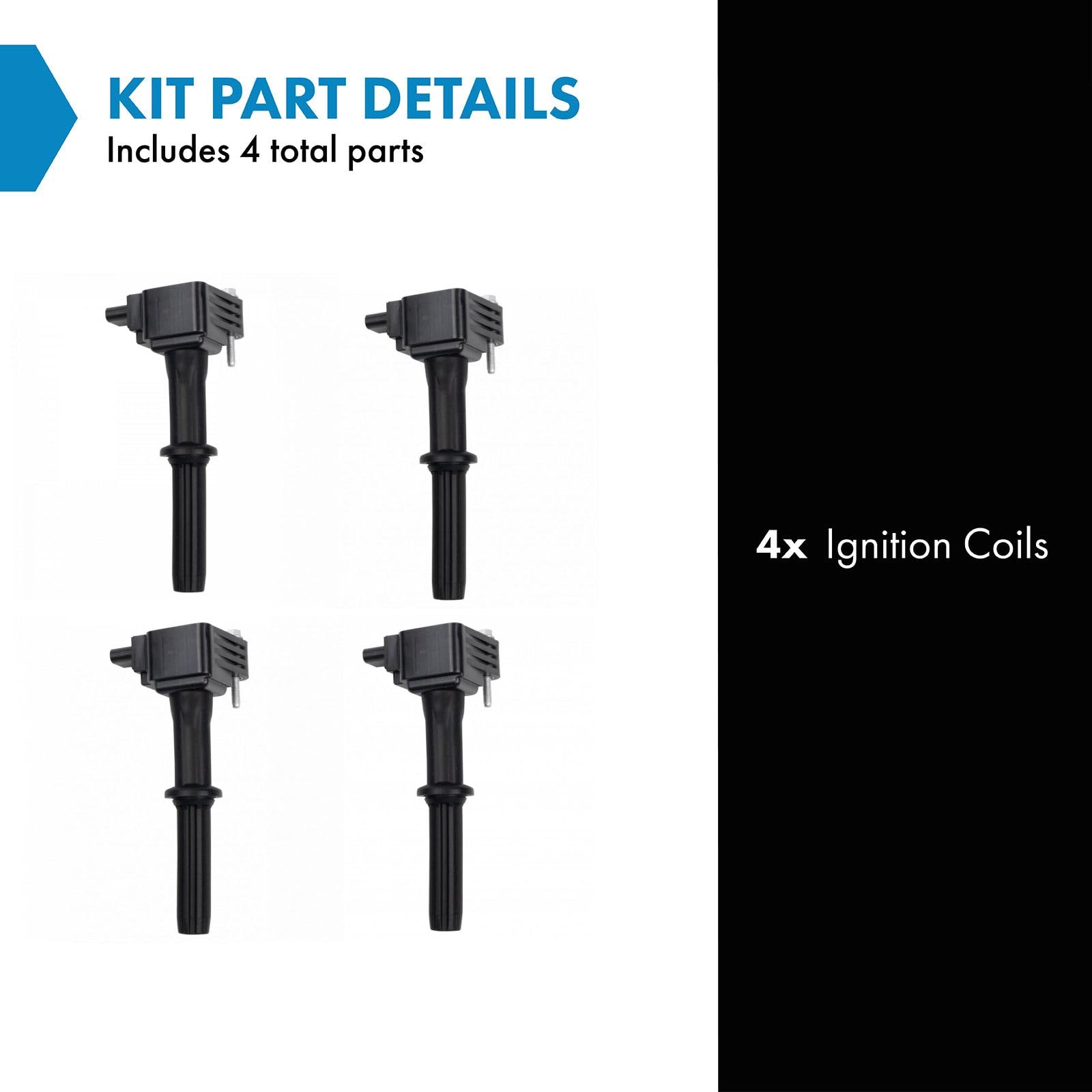 Trq Ignition Coil Set Compatible With 2016-2021 Chevrolet Spark