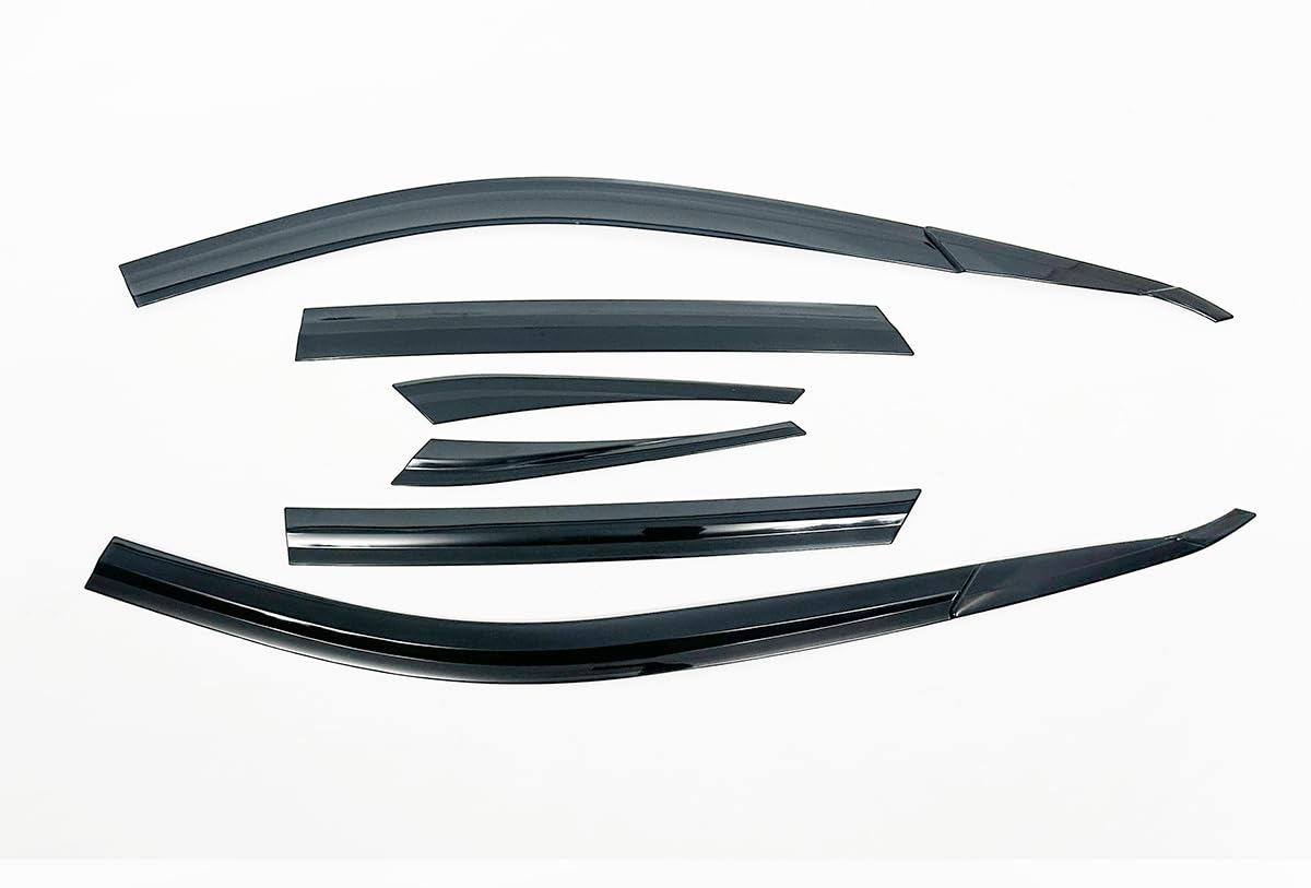 Smoke Tinted Side Window Visor Sun Rain Vent Guard 6P Compatible With 2024 Kona