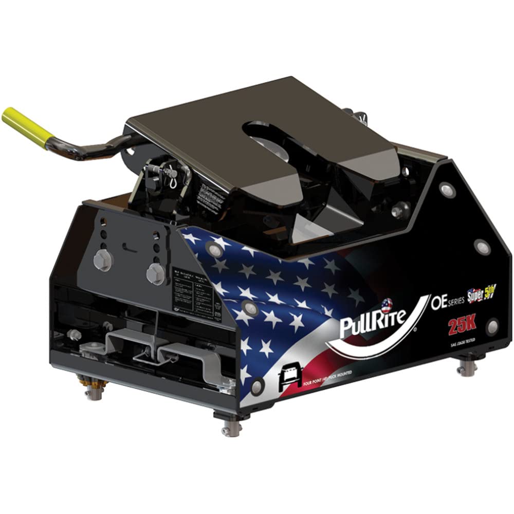 Pullrite 1800 Oe Puck Series Super 5Th Fifth Wheel Hitch For Gm 2020 Long Bed Trucks, Black