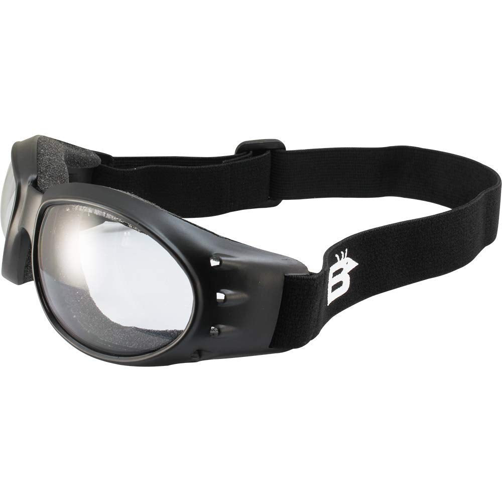 Birdz Eagle Matte Black Padded Sport Riding Goggle with Photochromic Clear to Smoke Lens