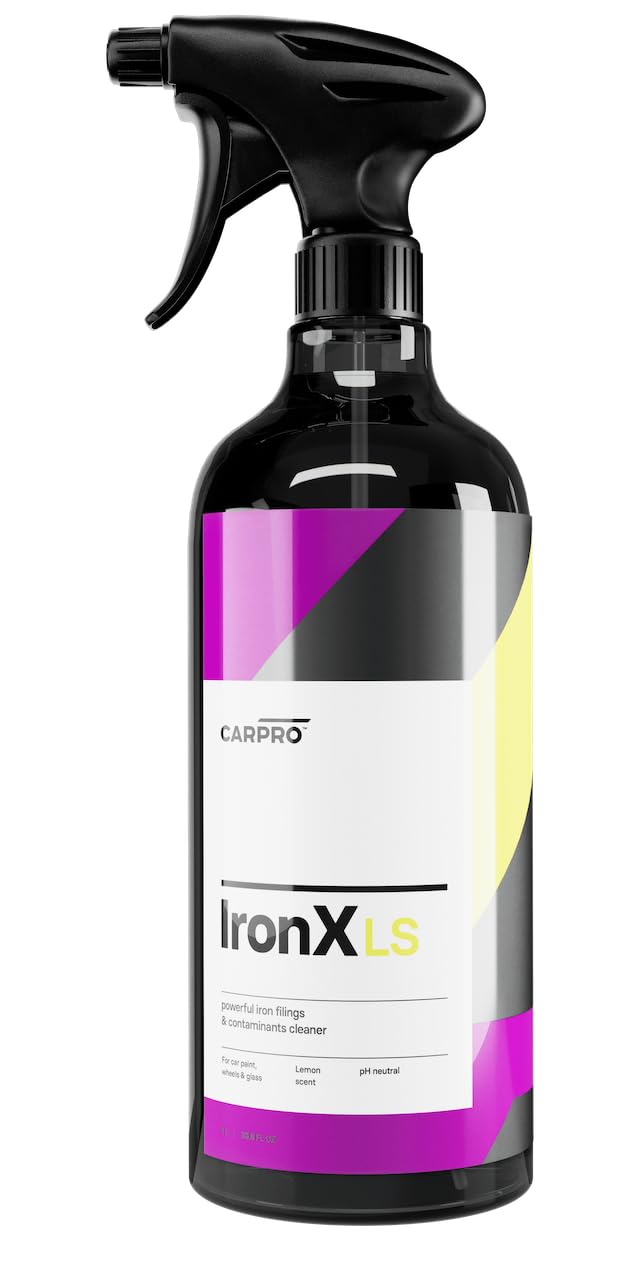 Carpro Ironx Iron Remover: Lemon Scent - Stops Rust Spots And Pre-Mature Failure Of The Clear Coat, Iron Contaminant Removal - Liter With Sprayer (34Oz)