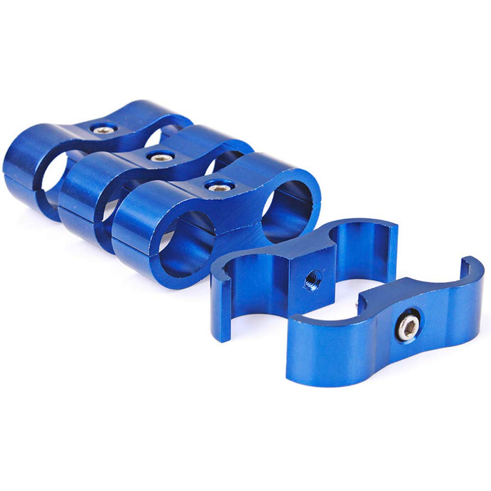 10An Hose Separator Clamp Aluminum Fuel Line Mounting Clamp Divider Hose Fitting Adapter Fit For 5/8 Fuel Line, Oil Line, Brake