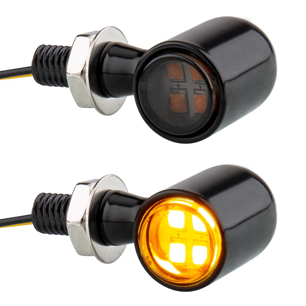 Hazawa Motorcycle Led Mini Blinkers Small Turn Signals Light Micro Front Rear Indicator Compatible With Harley Davidson Honda Tr