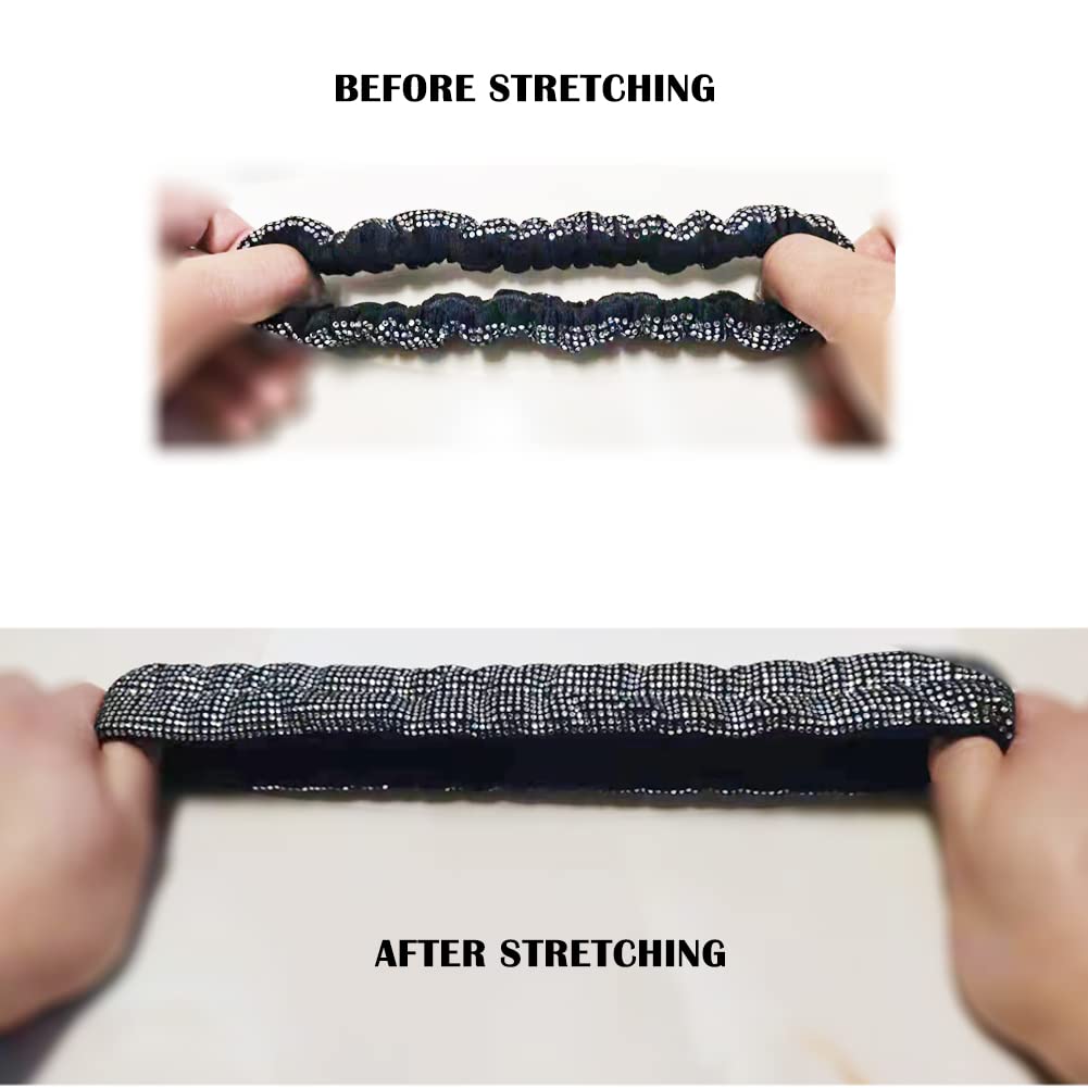 Beaumile Bling Rearview Mirror Accessories Elastic Plush Car Rear View Mirror Cover For Women Bling Car Accessories Universal Fit White