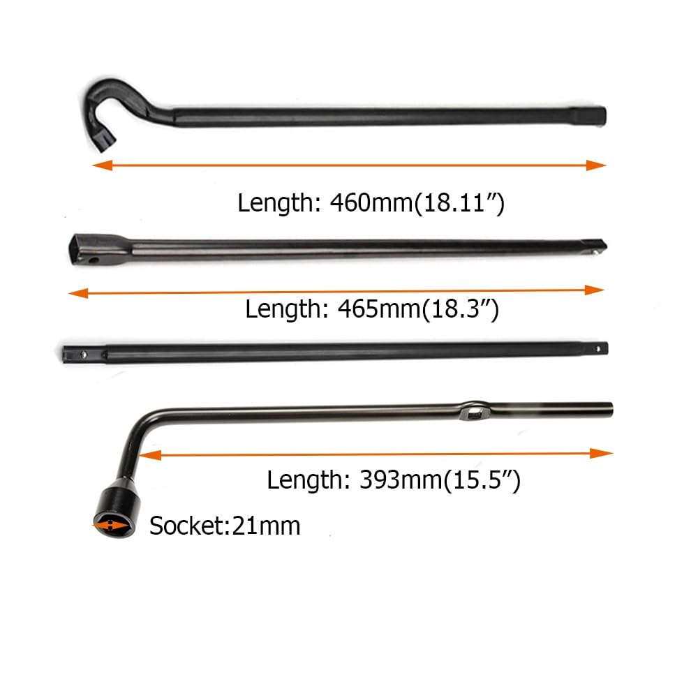 Dr.Roc Spare Tire Tool Kit - Jack Handle & Lug Wrench for Toyota Tundra 2007-2022, Sequoia 2008-2022, Black, Model DR21