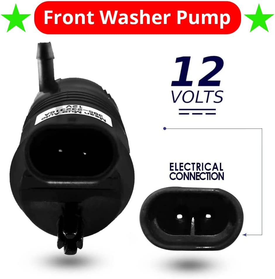 Mean Mug Auto 16212-31620A Front Windshield Washer Pump With 5 Pcs Auto Trim Removal Set - Compatible With Chevy, Gmc, Buick, Pontiac, Oldsmobile - Replaces Oem #: 22127652, 22127653, 89025062
