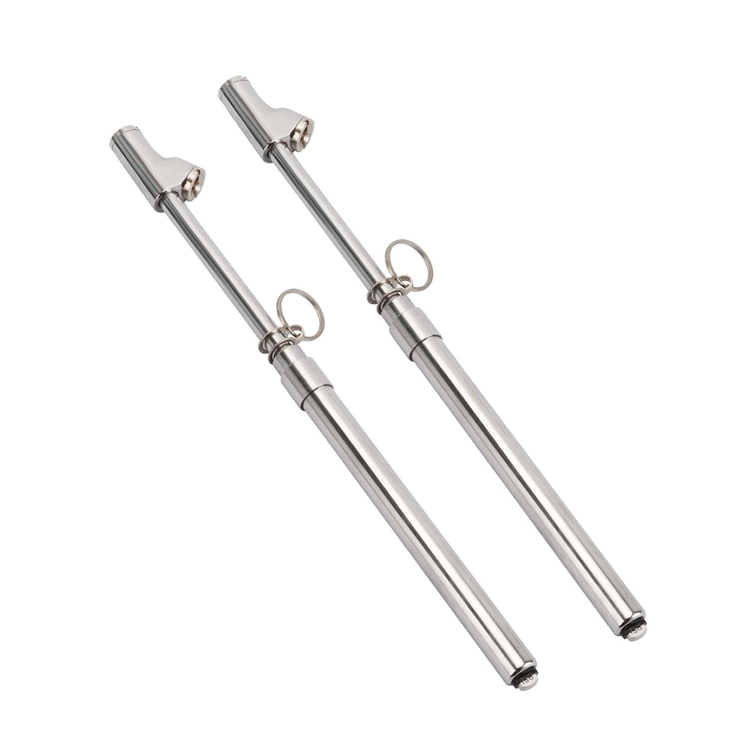 Measureman Heavy Duty Dual Head Truck Tire Gauge 2PC, Solid Brass Body, Aluminum Slide, with Hook, Range 10-150psi