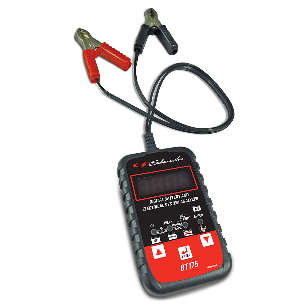 Schumacher BT175 12V Digital Battery Tester, Load Tester, and Voltmeter  For Use with Motorcycle, ATV, Boat, Car, SUV, Truck, 