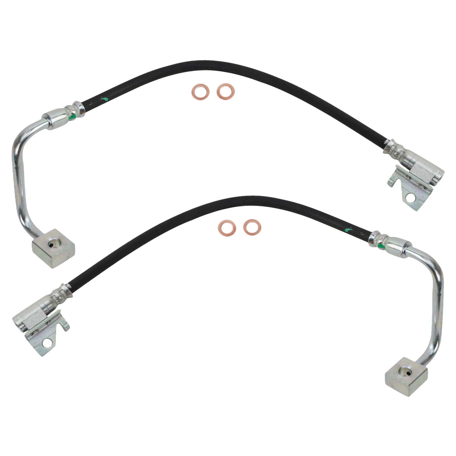 Trq Front Brake Hose Set Compatible With 2006-2010 Jeep Commander 2005-2010 Grand Cherokee