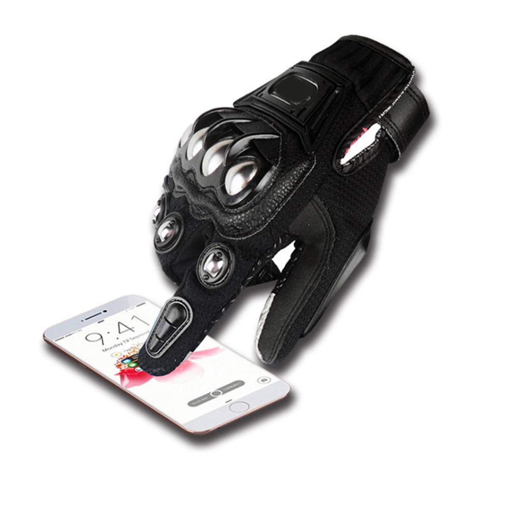 Steel Outdoor Knuckle Motorcycle Motorbike Powersports Safety Gloves (Xx-Large, Black)