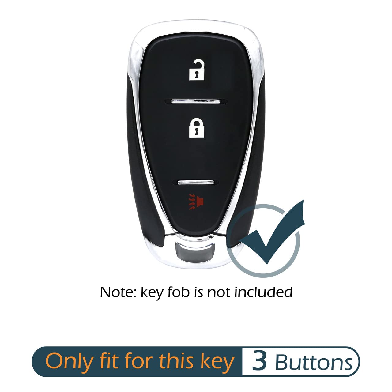 2Pcs Silicone 3 Buttons Key Fob Cover Remote Case Keyless Protector Compatible With Chevrolet Chevy Malibu Blazer Camaro Cruze Equinox Malibu Limited Sonic Spark Traverse Trax Volt (Black & Hot Pink)