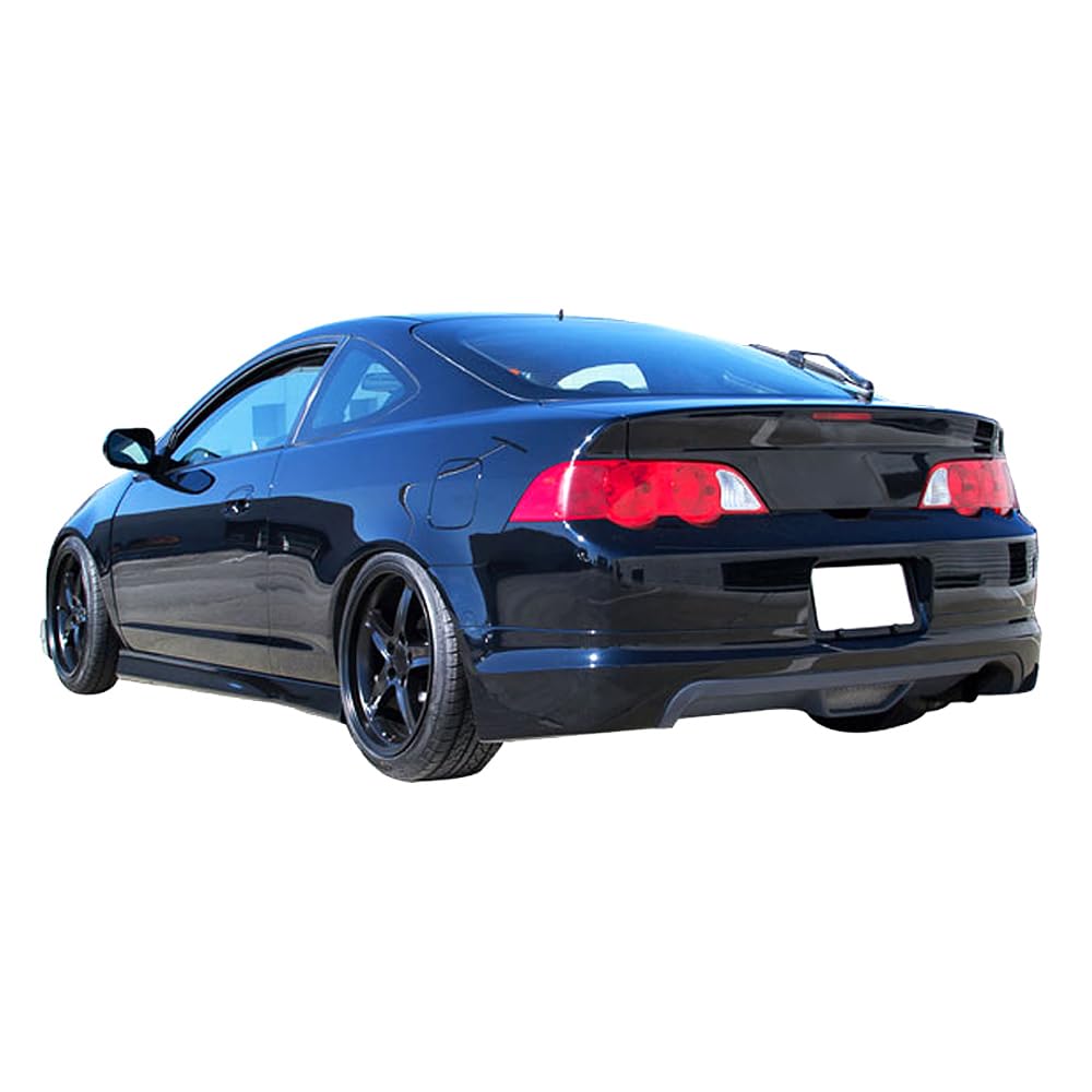 Rear Bumper Lip Compatible With 2002-2004 Acura RSX, Unpainted Black PU Rear Splitter Spoiler Valance Chin Diffuser Body Kit by IKON MOTORSPORTS, 2003