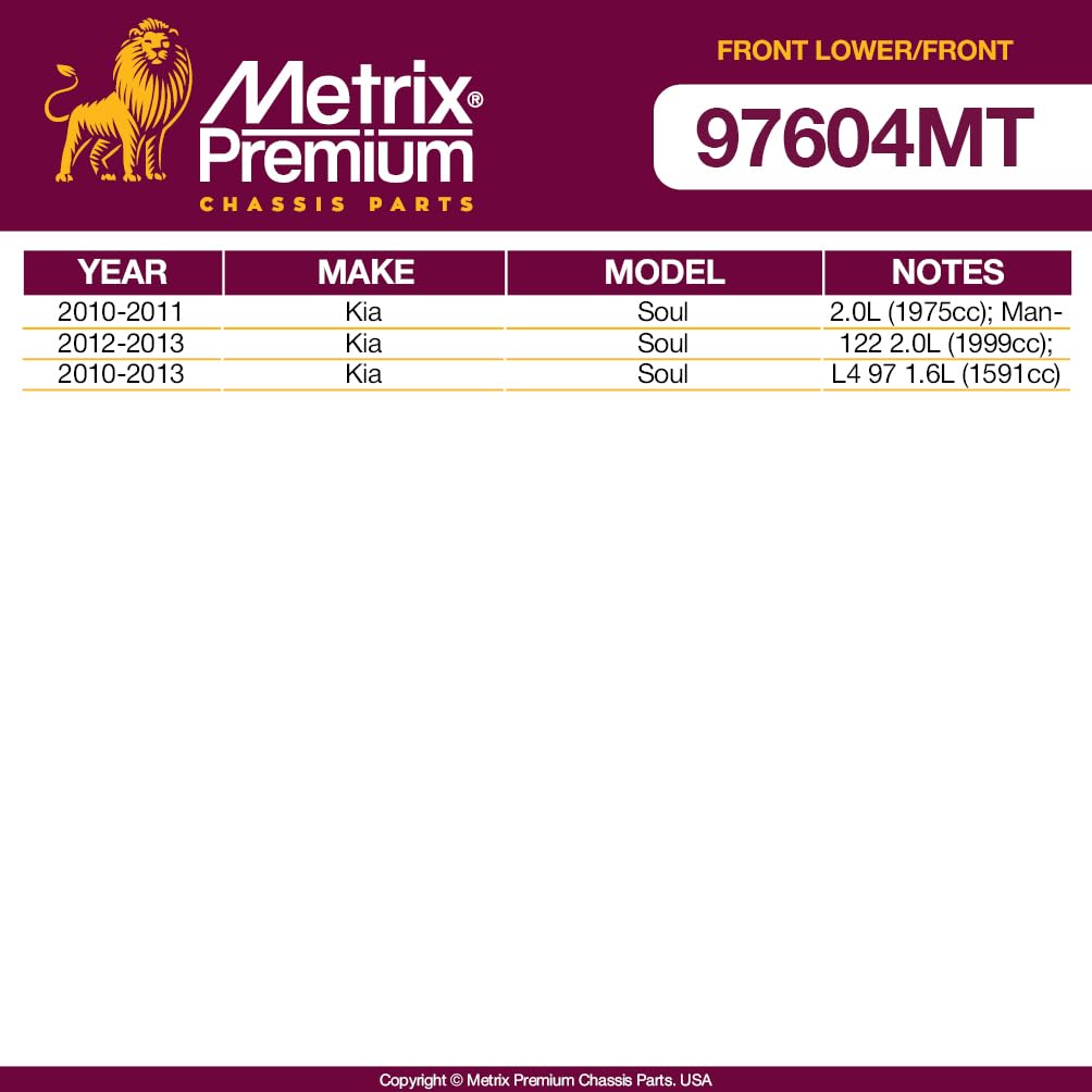 Metrix Premium Chassis Parts - 4 Pc Front L/R Lower Control Arm & Front L/R Sway Bar Stabilizer End Link Kit Fits 2010-2013 Kia