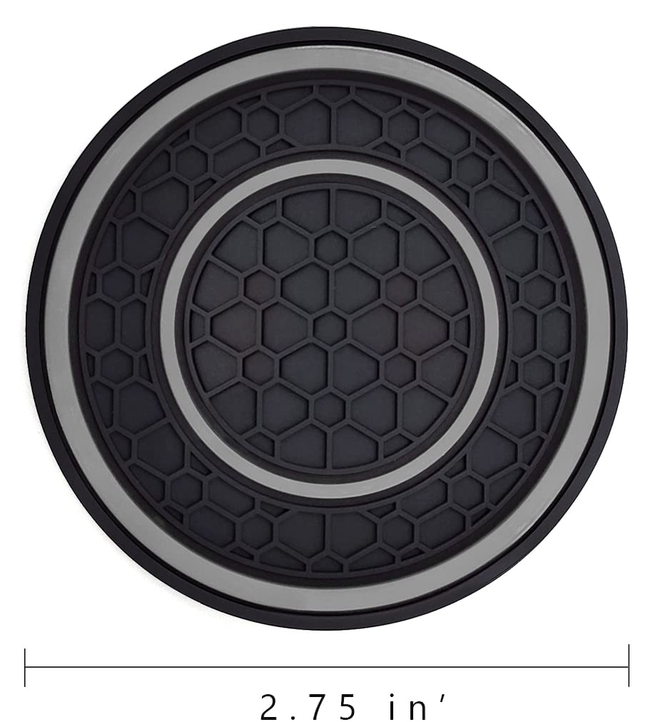 Auprite Car Cup Holder Coasters, 2 Pack Universal Auto Anti Slip Cup Holder Insert Coaster, Car Interior Accessories (Gray)