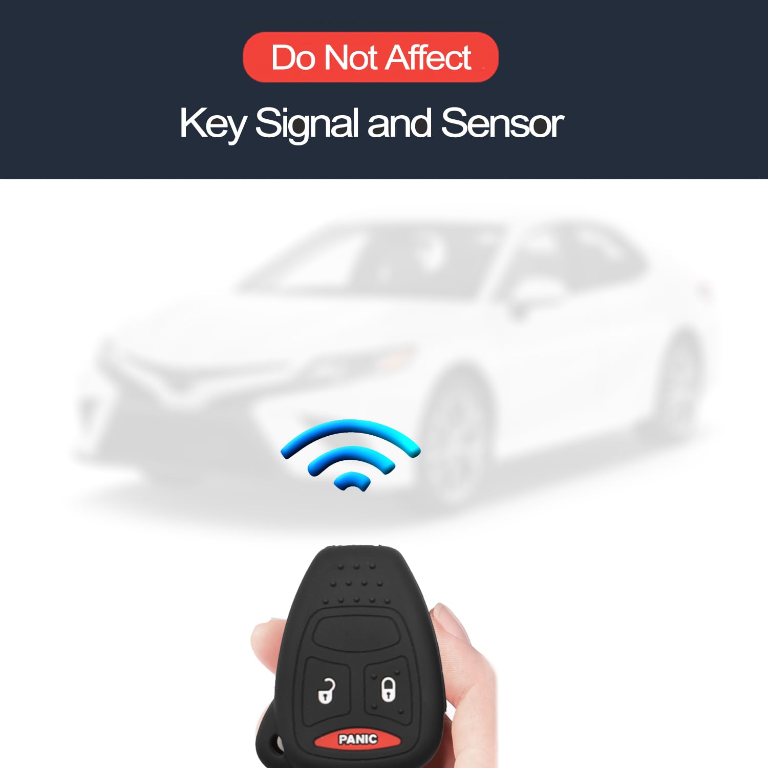 Infipar 2Pcs Compatible With Dodge Caliber Charger Dakota Durango Magnum Ram 1500 2500 3500 Key Fob Cover Case Key Chain Protect